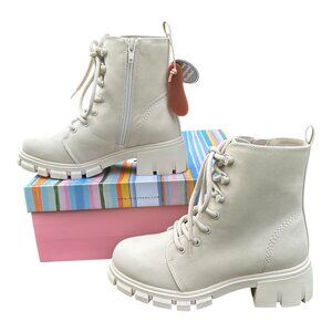 MIA | LITTLE MIA ARMY BOOTS STYLE MHK0254 | IVORY | SIZE 2 | KIDS COMBAT BOOTS